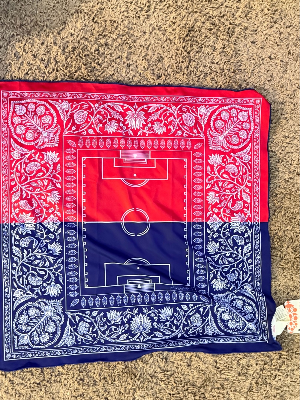 FP Movement by Free People Red and Navy Floral Soccer Pitch Bandana